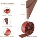 OVIOL Door Bottom Sealing Strip Self-Adhesive Under Gap Filler Rubber Dust Stopper for Home Door Gap Sealing Strip Cockroach Insect Bugs Draft Stopper Waterproof (1 MTR Pack of 2, Brown) - Image 2