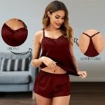 BROIDEN Womens Sexy Lingerie Silk Pajamas Cami Shorts Set Lace Nightwear Sleepwear Babydoll - Image 5
