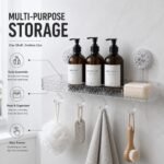 UNTERI-PRO Acrylic Set of 1 Wall Mounted Bathroom Shelf Organizer| Shower Caddy with Hooks, Multipurpose Shower Storage Rack for Shampoo, Soap, Bottles, Towels & Bathroom Accessories - Image 7