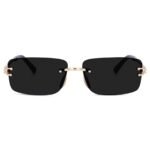 Dervin UV Protected Retro Rectangular Rimless Sunglasses for Men and Women - Image 2