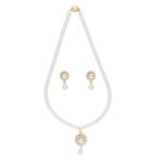 Sri Jagdamba Pearls Dealer Freshwater White Pearl Pendant Necklace set - Image 4