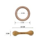 Wooden Teether Dumbler Baby Teether Chusni Soother With Wooden Teething Ring Nibbler Teething Toys For Babies., Infant - Image 2