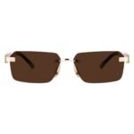 Dervin Rectangular Rimless Sunglasses for Men and Women - Image 2