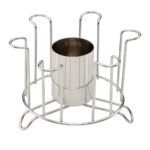 Stainless Steel Glass Stand Holder for Kitchen & Dining | Rust-Proof Glass Organizer for 6 Glasses with Center Storage Cup | Space-Saving Glass Rack for Home, Hotels & Restaurants - Image 5