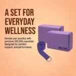 DOLTAS High Density Foam Yoga Block Set of 2 with Yoga Strap – Non-Slip Lightweight Bricks for Improved Balance, Flexibility, Strength & Stability – Support for Pilates, Stretching & Meditation - Image 4