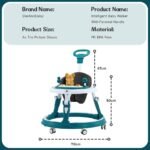StarAndDaisy Walker for Kids for 6 to 18 Months, Intergrated RGB Lights Baby Walker Boys & Girls with 7 Level Height Adjustment, Walker Baby with Switchable Food & Musical Toy Tray (Blue) - Image 2