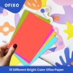OFIXO 100 Pieces Colour Sheets Copy Printing Papers/Art and Craft Paper A4 Sheets Double Sided Coloured Origami Folding DIY Craft Smooth Finish Home, School, Office Stationery (10 Sheets each color) - Image 2