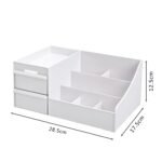 ALOXE Cosmetic Organizer Box Drawers Storage Plastic Stationary Box | Make Up Organiser for Women (White) - Image 6
