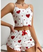 SGC SWEDEN Women's Babydoll Lingerie Set with Boyshorts Panty, Cotton Blend, Multi-Colour, Free Size, 30-36 Inches, Adjustable Straps - Image 5