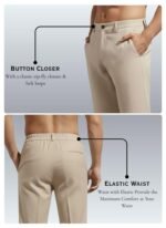 Linen Pants for man | Lower for man | Chinos for Casual Wear |Straight fit Trouser for Men | Elastic Waist Brethable All Season Pants for Regular, Office Wear - Image 4