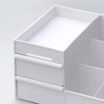 ALOXE Cosmetic Organizer Box Drawers Storage Plastic Stationary Box | Make Up Organiser for Women (White) - Image 7