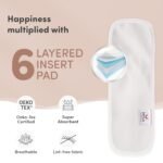 Mylo Leak-Proof Baby Cloth Diaper Combo (2 Diapers + 2 Inserts) | Free Size (3M-3Y) | High Absorption | Quick Dry | Oeko-Tex Certified | Washable - Floral & Heart - Image 7