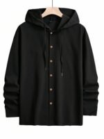 Noble Monk Men's Solid Regular Fit Shirts| Shirt with Hood | Casual Wear for Men | Full Sleeve Shirt | Stylish Shirts for Men - Image 3