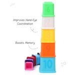 FIRSTCRY INTELLISKILLS Premium 10 Pcs Stackable Blocks&Sequencing Cubes Toy for Kids, Activity&Learning Toy for Baby,Toddlers,Preschoolers,Brain Development&Montessori Toys for 1+ Years, Birthday Gift - Image 4