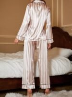 PABROS Night Suit for Women with Full Sleeve Button-Down Top with Pant Dress for Woman, Cotton Night Dress for Woman, Two-Piece Loungewear Set - Image 3