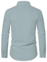 AVANOVA Men's White Long Sleeve, Slim Fit Button Down Dress Shirt for Men | Casual Office Wear | Formal Business Shirts | Stylish Plain Single Breasted Shirt(Shirt 87) - Image 3