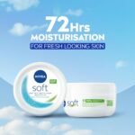 NIVEA Soft Moisturizing Cream, Lightweight Non-Sticky Daily Moisturizer with 72Hr Hydration, Vitamin E & Jojoba Oil | Hydrating Face, Body & Hand Cream for Dry to Normal Skin | Soft Glowing Skin - 300ml - Image 6