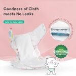 Mylo Leak-Proof Baby Cloth Diaper Combo (2 Diapers + 2 Inserts) | Free Size (3M-3Y) | High Absorption | Quick Dry | Oeko-Tex Certified | Washable - Floral & Heart - Image 3
