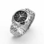 AMERICANVIBER Modern Analog Watch, Silver and Black Two-Tone Stainless Steel Band, Octagonal Case, White Dial for Men - Image 2