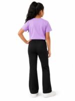 Girls Graphic T-Shirt and Black Flared Pants Set, Purple, 2-Piece Outfit - Image 2