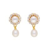 Sri Jagdamba Pearls Dealer Freshwater White Pearl Pendant Necklace set - Image 5