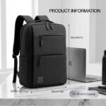 Impulse Empower Premium 25L Laptop Backpack for Men & Women, 15.6 Inch Laptop Bag with Padded Compartment, Office Backpack with Luggage Strap, Chest Strap & Organizer Pockets, Black - Image 3