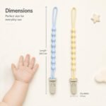 Artibetter Silicone Pacifier Clip Chain Set (2 Pcs) | BPA-Free Safe Baby Soother Holder with Strong Clip | Anti-Drop Pacifier Strap for Infants & Toddlers | Travel-Friendly Baby Accessory - Image 4