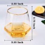 VILON Italian Premium Whiskey Glasses Set of 6 | 300ML Old Fashioned Scotch Glass | Imported Tumblers for Bourbon Wine Cognac Cocktail | Best Gift for Whisky Lovers (Hexa GR 310ML) - Image 5