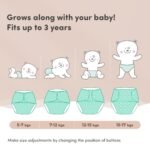 Mylo Leak-Proof Baby Cloth Diaper Combo (2 Diapers + 2 Inserts) | Free Size (3M-3Y) | High Absorption | Quick Dry | Oeko-Tex Certified | Washable - Floral & Heart - Image 8