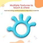 Infantso Finger Shape Soft Silicone Teether for 6+ Months, BPA Free Teething Toy for Babies with Textured Surface for Soothing Gums. 100% Food Grade, No-Choke Design (Finger - Blue) - Image 4