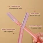 Carmesi Reusable Face Razor for Women Facial Hair- 3 Razors | Instant & Painless Hair Removal | For Eyebrows, Upper Lip, Forehead, Peach Fuzz, Chin and Sideburns | Dermaplaning Tool - Image 3