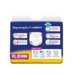 Lifree Extra Absorb Super Adult Diaper Pants | Size XL | Waist (39-55 Inches) |Upto 12 Hours Absorption | Prevents Leakage & Heaviness | With Quick Dry Sheet | 10 Count, Unisex - Image 3
