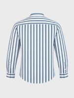 Indian Garage Men's Slim Fit Casual Striped Cotton Shirt Features Cutaway Collar, Full Sleeves, one Patch Pocket, Regular Length, Curved Hem and Button Closure. - Image 7