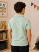 Lux Cozi Boy's Polycotton Polo T-Shirt | Solid Collared Half Sleeve Tee for Kids | Soft Breathable Summer Wear | Casual Smart Polo T-Shirt | 3–14 Years - Image 2