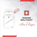 SWISS MILITARY 30L Laptop Travel Backpack for 15.6 Inch Laptop, Unisex Office & College Bag with Luggage Strap, Anti-Theft Pocket, Detachable Key Ring & Expandable Bottle Pocket Black - Image 8