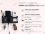 GEOCARTER Wall Mobile Holder | Multi-Purpose Mobile Stand | Remote Holder & Mobile Stand, Phone Stand with Pen and Key Holder Useful Gadget-White | Useful Gadget-Black - Image 5