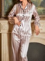 PABROS Night Suit for Women with Full Sleeve Button-Down Top with Pant Dress for Woman, Cotton Night Dress for Woman, Two-Piece Loungewear Set - Image 5
