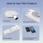 Portronics Snapcase 4 60W Multifunctional Fast Charging Data Cable Transparent Kit, Conversion Set USB A & Type C to Male Micro/Type C/Lightning, Data Transfer, Sim Storage, Sim Eject Pin,Pocket Size - Image 3