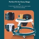 StarAndDaisy Walker for Kids for 6 to 18 Months, Intergrated RGB Lights Baby Walker Boys & Girls with 7 Level Height Adjustment, Walker Baby with Switchable Food & Musical Toy Tray (Blue) - Image 5