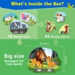 PuzzleUp Learn Animal Babies | 10-in-1 Entry Level Puzzle | 45 Big Size Jigsaw Pieces | Montessori Educational Toy to Improve Memory & Unlock New Words |Gift for Boys & Girls Age 3, 4 & 5 yrs - Image 3