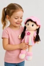 Soft Hat Doll for Kids 42 cm | Cute Plush Rag Doll with Cap & Braided Hair | Washable Stuffed Soft Toy for Girls & Boys | Birthday Gift Multicolor Fur Doll 42 cm - Image 5