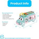 Cable World Baby School Bus Xylophone Toy for Toddlers 1-3, Baby Musical Bus Toys for 1 Year Old Girl, Shape Sorting Toys Knocking Xylophone Educational Musical Instruments Toy (Blue) - Image 2