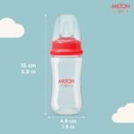 Milton Baby Narrow Neck Feeding Bottle 125 ml I Anti-Colic Design Silicone Nipple I ISI Certified I BPA Free I Free Flow Design I Includes Leakproof Cap I Sterilizer Safe I 0+ Months I Red - Image 4