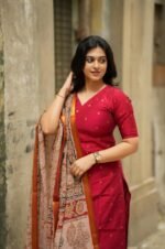 GoSriKi Kurta Set Women Viscose Printed | Kurti Set Woman | Kurta Pant Dupatta 3 Piece Outfit | V-Neck Elbow Length Sleeve Straight Fit Ethnic Wear Ladies Dress Stylish Traditional Clothing - Image 4
