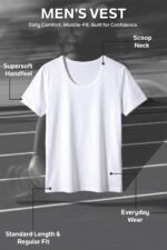 Van Heusen Men Regular Fit Vest 100% Combed Cotton Pack of 1 - Anti Bacterial, Quick Dry, Label Free - Image 2