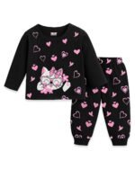 Kuchipoo Girls Regular Fit Cotton T-Shirts and Pyjamas Clothing Set-Pack of 3 - Image 5
