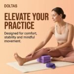 DOLTAS High Density Foam Yoga Block Set of 2 with Yoga Strap – Non-Slip Lightweight Bricks for Improved Balance, Flexibility, Strength & Stability – Support for Pilates, Stretching & Meditation - Image 5