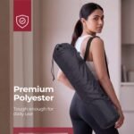 Lifelong Yoga Mat Bag for Women & Men | Lightweight Durable Polyester | Drawstring Closure & Fixed Shoulder Strap | Reinforced Stitching | Premium Yoga Carry Bag Without Yoga Mat (Black) - Image 4