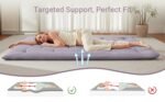 Cotton Blend Mattress Japanese Floor Mattress, Foldable Futon Sleeping Mat, Tufted Design, Foldable Roll Up Tatami 2.5" Thicken Futon (Grey, 36X72 Inches) - Image 7