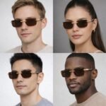 Dervin Rectangular Rimless Sunglasses for Men and Women - Image 7